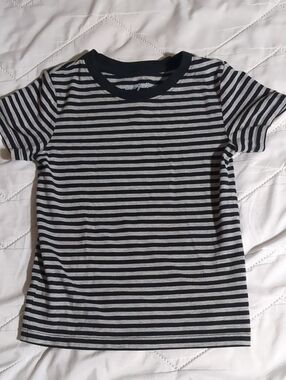 Cat&Jack Black & Gray Striped Short Sleeve Tee